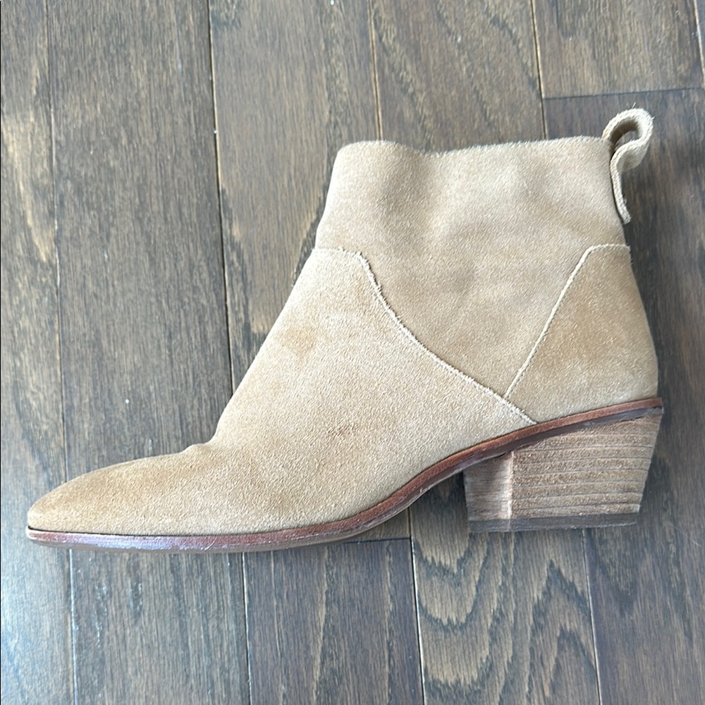 Women's Tan Suede Ankle Boots - Picture 2 of 8